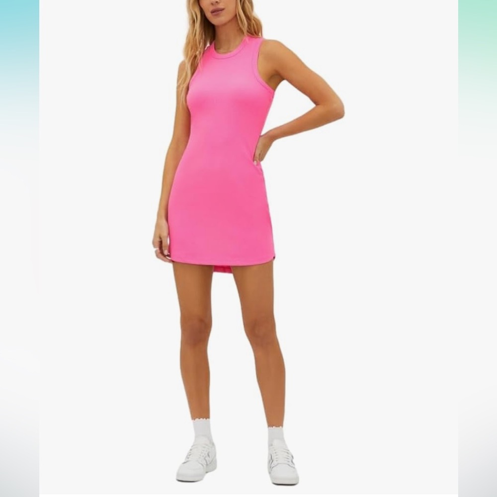 Beach Riot Hot Pink Sleeveless Midi Dress